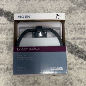 Moen Lindor Matte Black Towel Ring